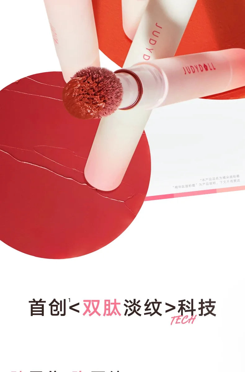 Judydoll Hydrating Non-sticky Lip Powder Cream Cushion Lipstick Matte Lip Stain White Lipsticks Light Lines Lip Clay Cosmetics