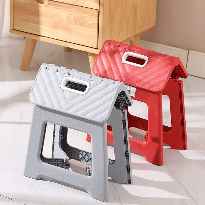 Thickened Folding Step Stool Portable Lightweight Shoe Changing Footstool Non-Slip Plastic Foldable Stool Kitchen