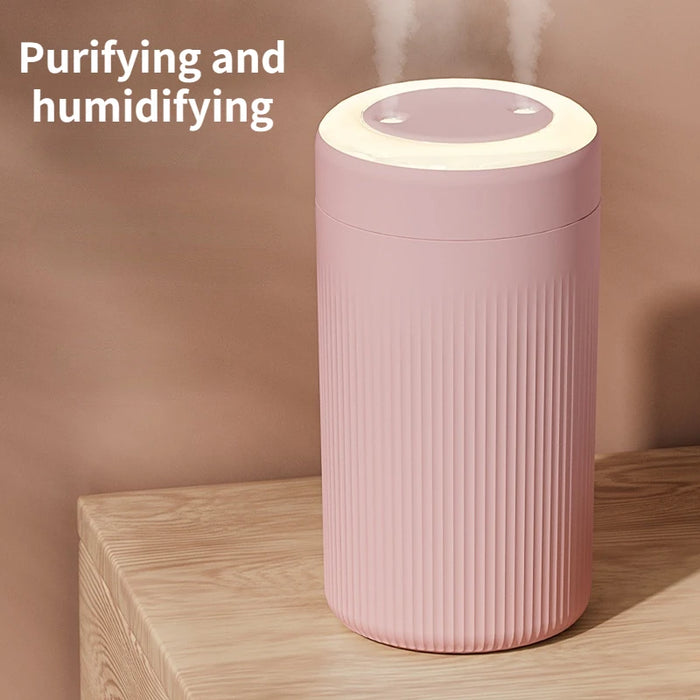 USB Air Humidifier Large Capacity 800ML Home Car Hydration Anti-Drying Light Noise Purification Dual Spray Humidifier