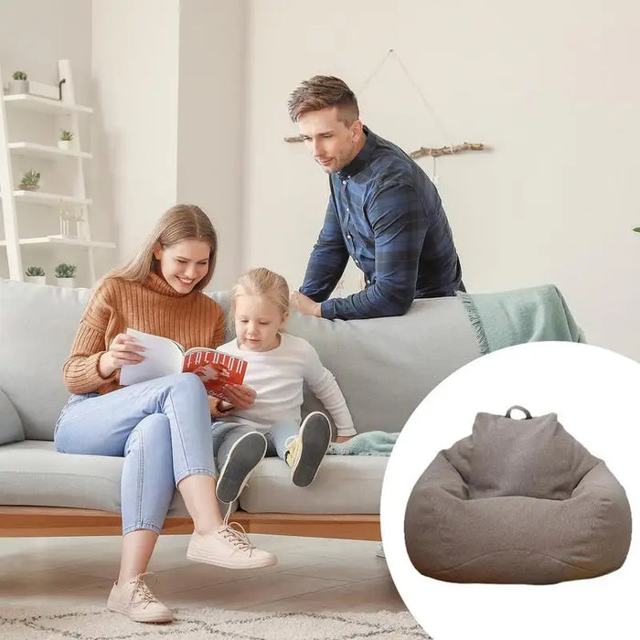 Soft Bean Bag Cover Lazy Sofa Cover Chairs Without Filler Washable Bean Bag Seat Cover Outdoor Pouf Chair Beanbag Cover