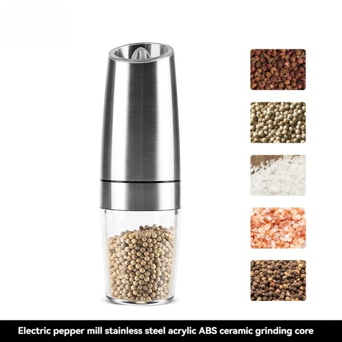 Electric Pepper Mill Stainless Steel Automatic Gravity Induction Salt and Pepper Grinder Adjustable Coarseness Grinder Tools