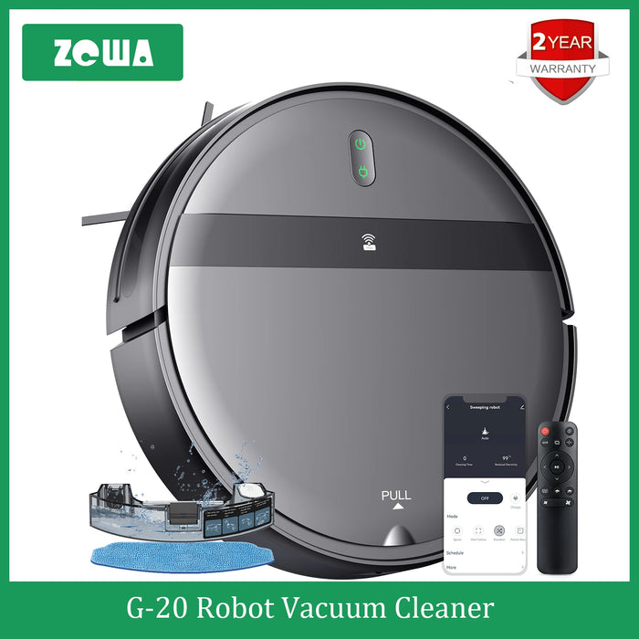 ZCWA G20Robot Vacuum Cleaner Auto Charging 6000Pa Power App Control Water Tank Wet Mopping Robot Vacuum Cleaner Electric Sweeper