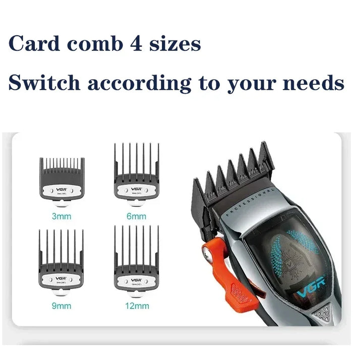 VGR Hair Clipper Cordless Hair Cutting Machine Adjustable Hair Trimmer Magnetic Motor 9000 RPM Haircut Clipper for Men V-647