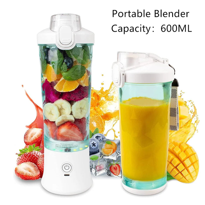 Portable Blender Personal Juicer - Kitchen 20oz USB Rechargeable 4000mAh Large Battery With 6 Blades for Smoothies Shakes Baby