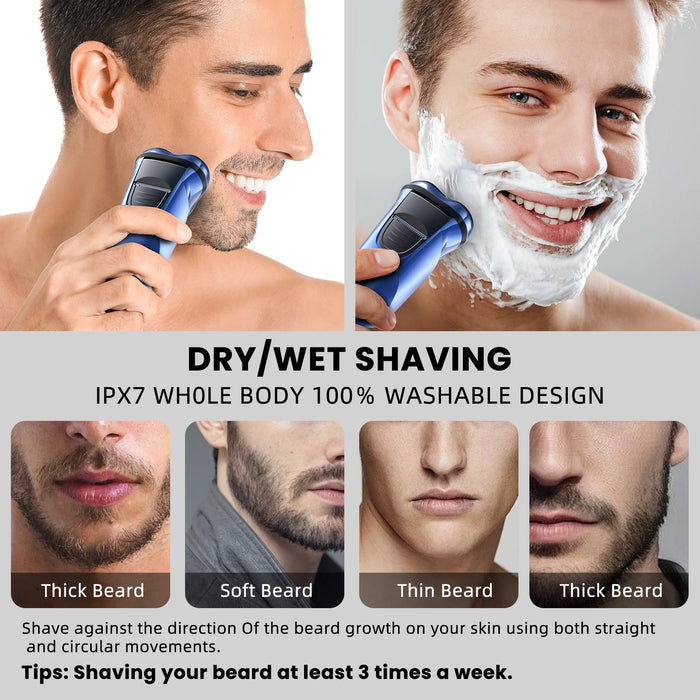 Sejoy Electric Razor for Men Waterproof Rechargeable Electric Shavers Rotary Portable Travel Razor Idea Gift Beard Trimmer