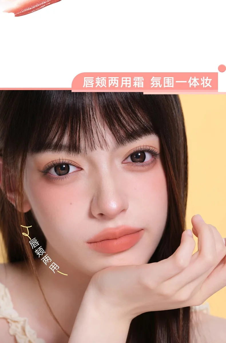 Judydoll Hydrating Non-sticky Lip Powder Cream Cushion Lipstick Matte Lip Stain White Lipsticks Light Lines Lip Clay Cosmetics