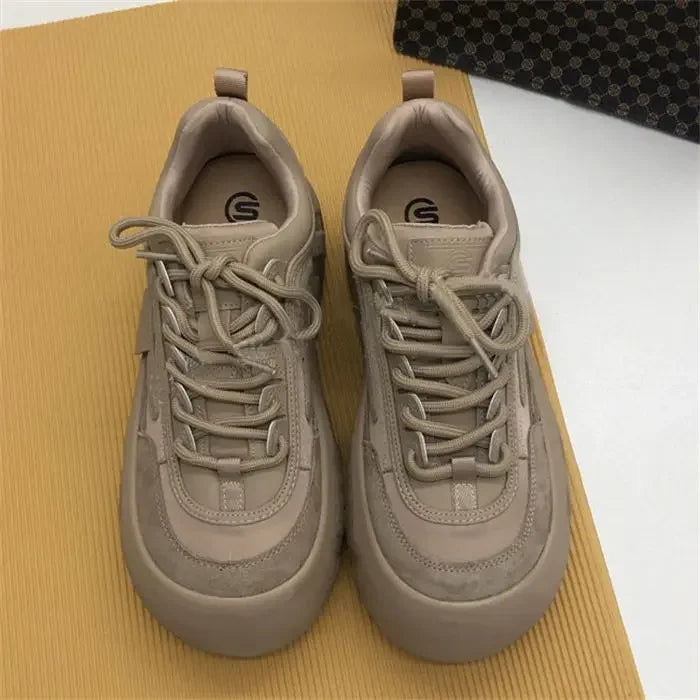 2024 Female Winter Chunky Sneakers Warm Casual Vulcanized Shoes Woman High Platform Boots Fashion Lace Up Low Top Sneakers