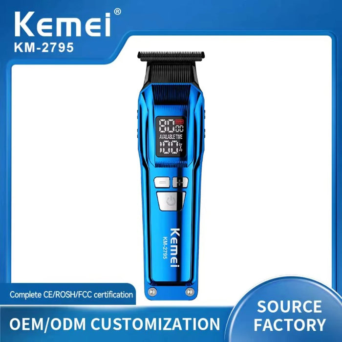 Kemei Trimmer Professional Hair Clipper Rechargeable Hair Cutting Machine LED Haircut Machine Cordless Trimmer for Men KM-2795