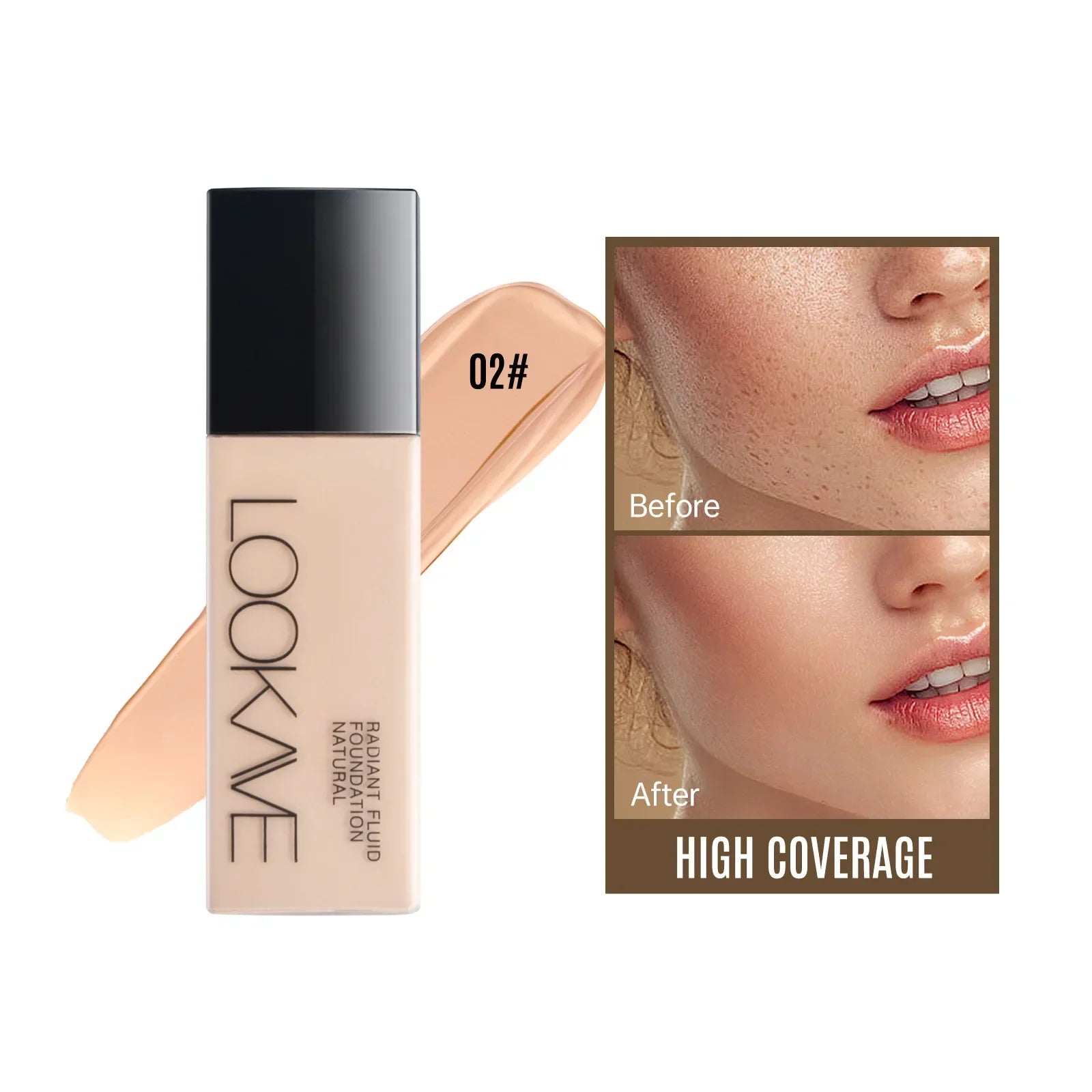 21g Liquid Foundation Long Lasting Full Coverage Matte Moisturizing Eveness Dark Beige Concealer Cream Base Makeup Cosmetics