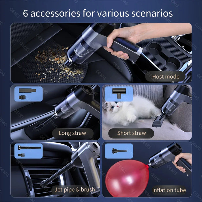 150000PA Wireless Car Vacuum Cleaner Handled Mini Powerful Cleaning Machine Portable Strong Suction Car Cleaner Home Appliance