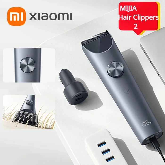 NEW XIAOMI MIJIA Hair Clippers 2 Titanium Alloy Blade Men Sideburns Electric Shaver Wireless Hair Cutting Trimmer Barber Cutter