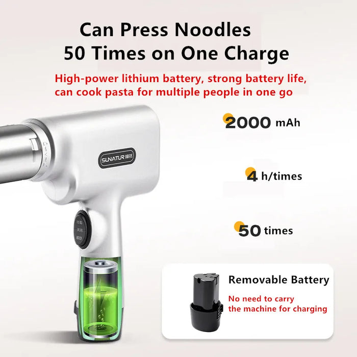 SUNATUR Stainless Steel Pasta Maker Noodle Maker Gun Handheld Wireless Pressure Noodle Gun Machine Fast Pasta Cutter Kitche