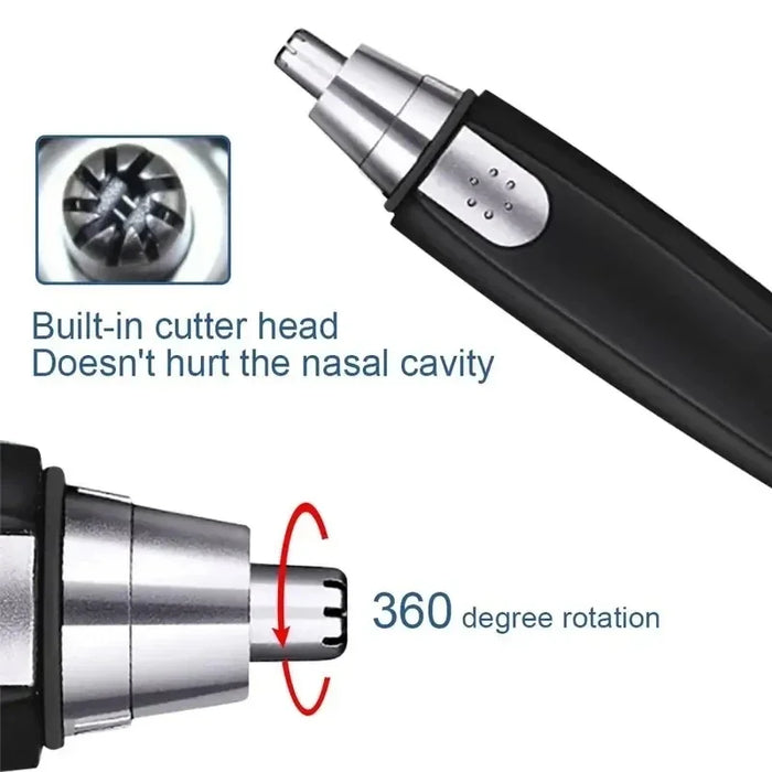 Electric nose hair trimmer with sideburns shaving function - Alecoy four in one precise design effortlessly creates a neat image