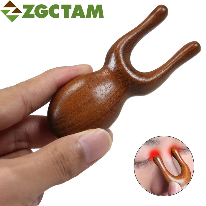 Facial Wood Gua Sha Tool, Nose Shaper Natural Wooden GuaSha Scrapers, Multifunctional Handheld Meridians Acupoint Massage Tool