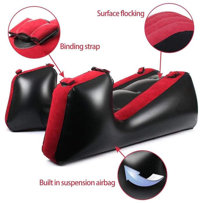 Flocking Pvc Open Leg Spread Cushion Inflatable Sofa Body Support Erotic Chair Exotic Women And Man Bed Sofa Night Cushion Game