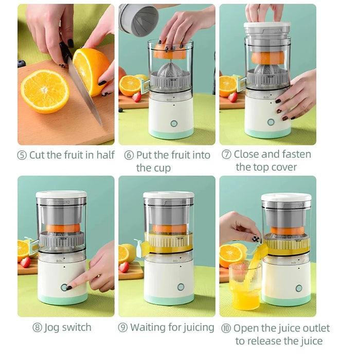 Portable Electric Juicer Wireless Orange Juicer USB Rechargeable Lemon Squeezer Electric Slow Juicers Household Kitchen Tools ﻿