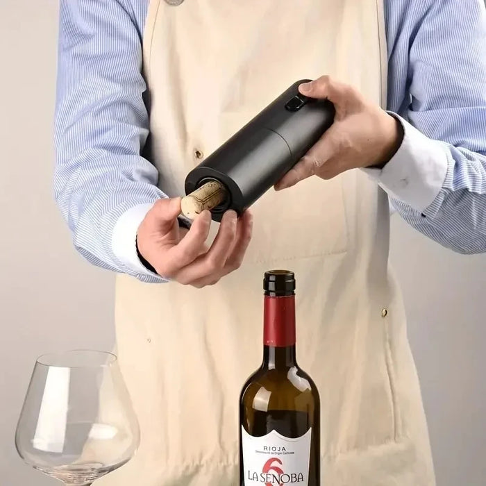 Electric Wine Opener Automatic Corkscrew with Aerator Pourer Foil Cutter One Click Button Battery Opener for Kitchen Bar Party