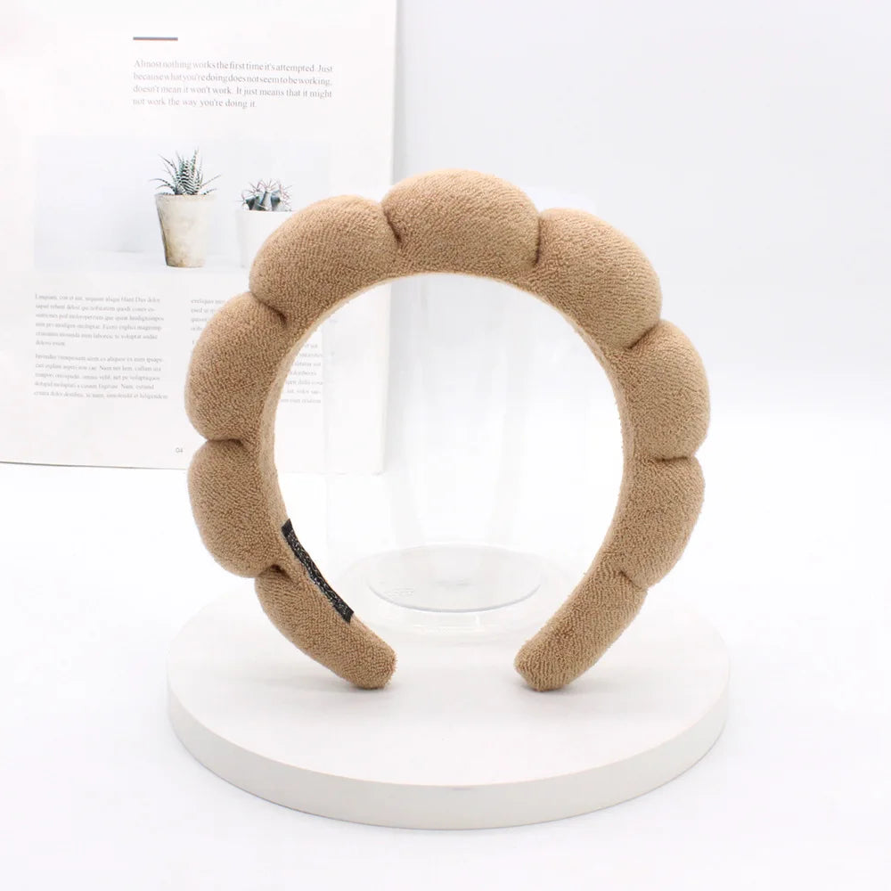 Terry Towel Cloth Headband Face Wash Headband Puffy Makeup Hairbands for Face Washing Soft Shower Wash Wristbands
