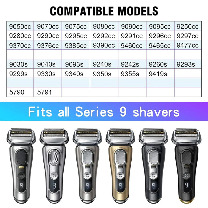 92S Replacement heads compatible with Braun 9 Series Electric Shaver 9290cc,9291cc,9370cc,9293s,9385cc,9390cc,9330s,9296cc