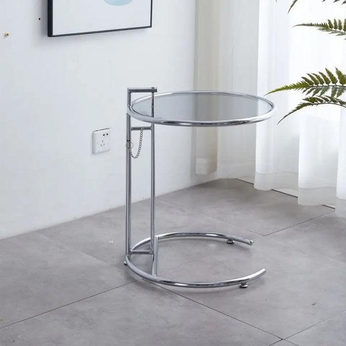 Transparent Tables Glass Creative Lift Coffee Table Simple Sofa Tables Nordic Designer C-Shaped Table Geometric Round Table