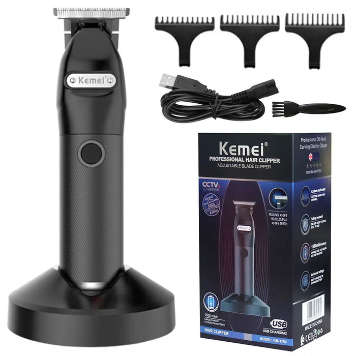 Kemei Cordless Electric Hair Trimmer For Men professional Face Hair Clipper Beard Haircut Machine Rechargeable Bald Head Trimer