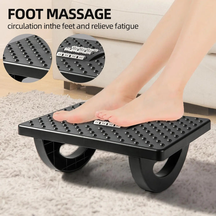 Foot Rest for Under Desk Adjustable Foot Rest Ergonomic Foot Stool Massage for Pressure Relief Portable Footstool Leg Rest Desk