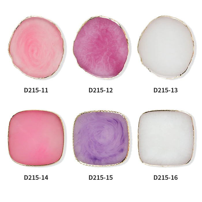 Round Resin Agate Stone Nail Color Palette Gel Polish Display Pallet Mixing Paint Plate For Nails Art Display Showing Shelf