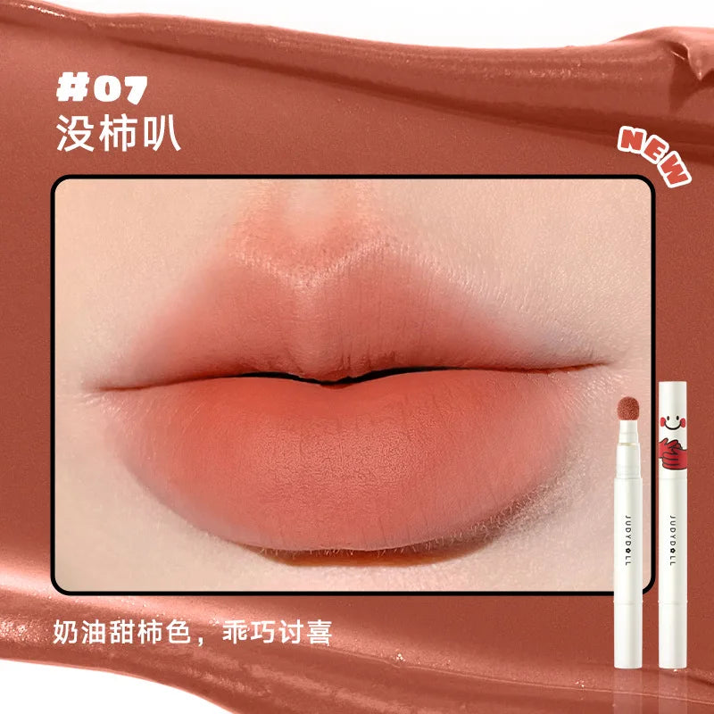 Judydoll Hydrating Non-sticky Lip Powder Cream Cushion Lipstick Matte Lip Stain White Lipsticks Light Lines Lip Clay Cosmetics