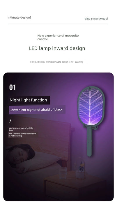 Cheap USB Charging Electric Mosquito Swatter Purple Light Mosquito Trap Mosquito Killer 2-in-1 Electric Mosquito Swatter Household Mosquito Killer