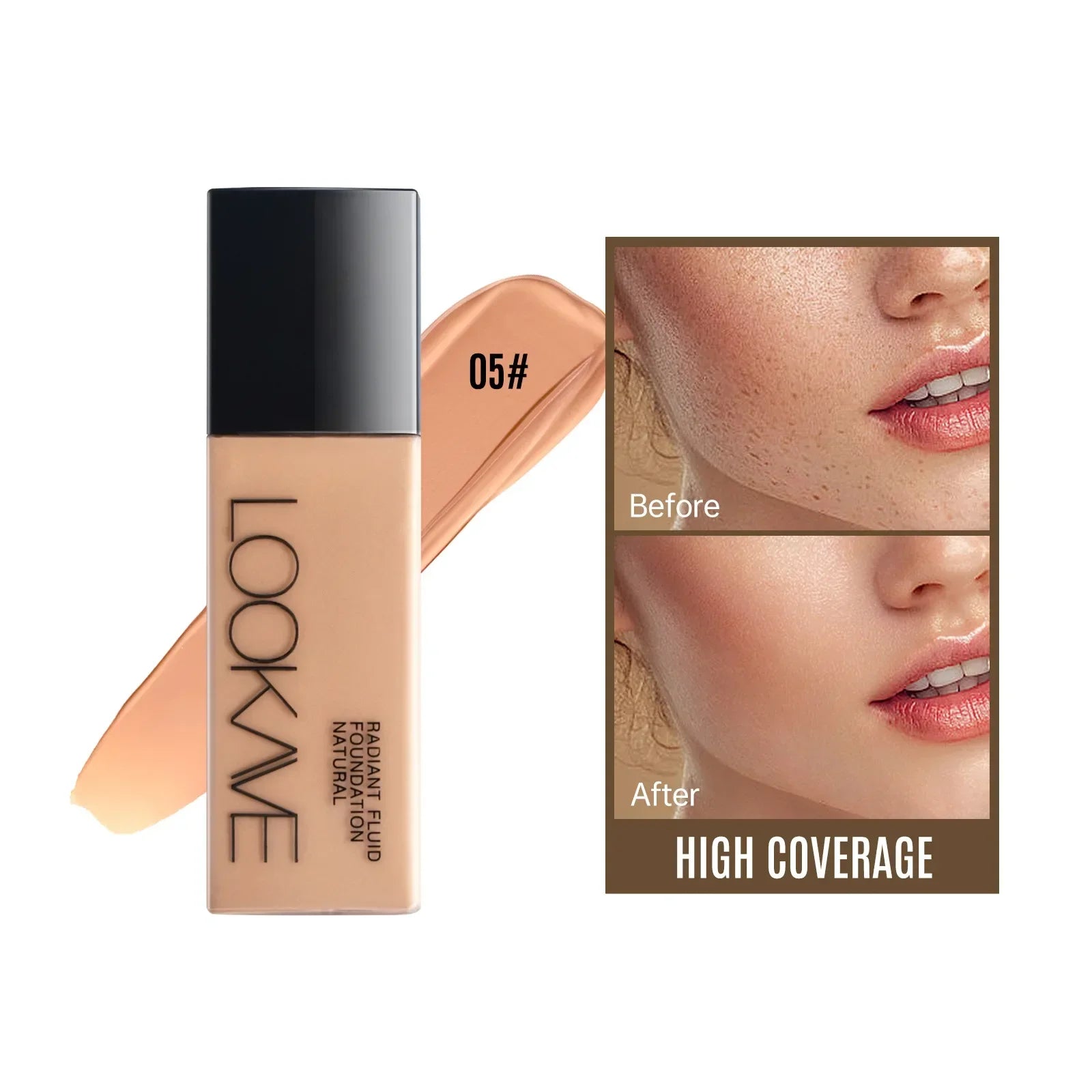 21g Liquid Foundation Long Lasting Full Coverage Matte Moisturizing Eveness Dark Beige Concealer Cream Base Makeup Cosmetics