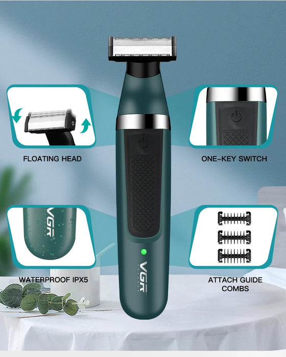 VGR Electric Shaver Hair Trimmer Professional 2 in 1 Shaver Razor Waterproof Beard Trimmer Household Hair Shaving for Men V-393