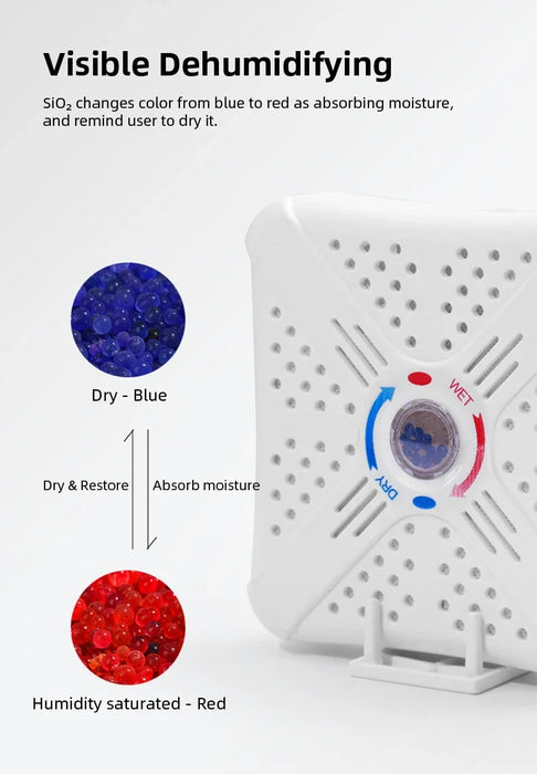 Portable Air Dryer Reusable Moisture Absorbent Dehumidifier Mold Prevention Humidity Dehumidifier for Wardrobe Bedroom