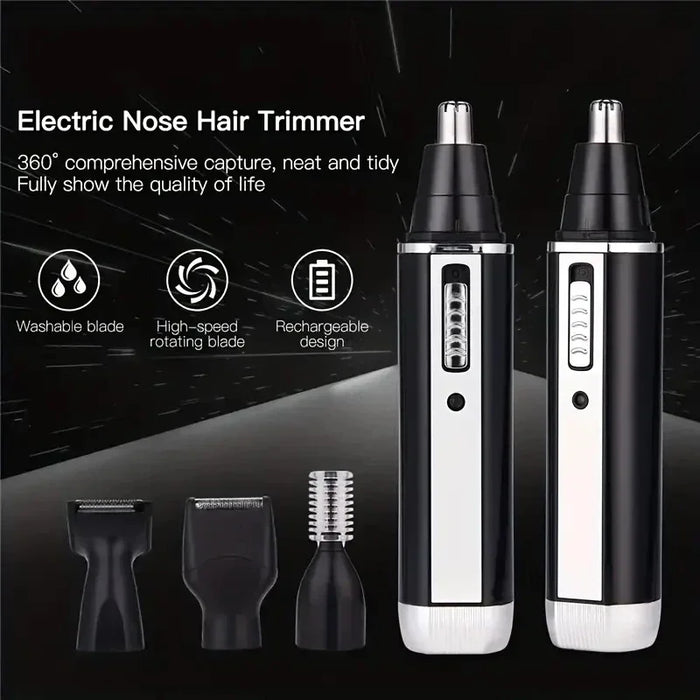 Electric nose hair trimmer with sideburns shaving function - Alecoy four in one precise design effortlessly creates a neat image