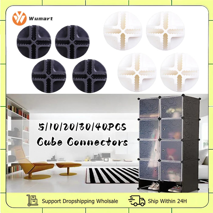 5/10/20/30PCS Wire Cube ABS Connector DIY Wardrobe Cabinet Cube Storage Snap Buckle Combined Storage Locker Connectors Module