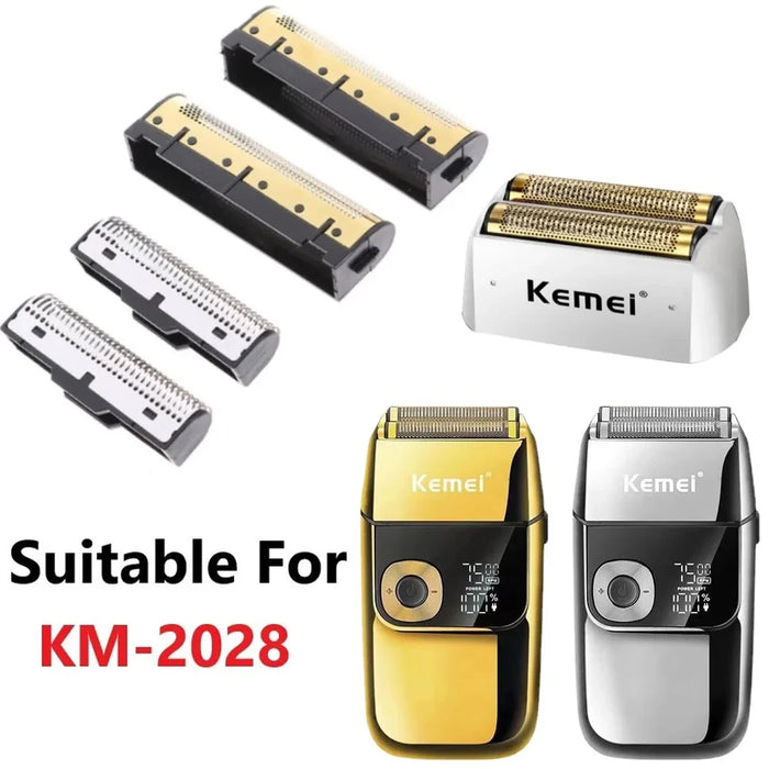 Kemei Original Electric Shavers Blades Golden Foil Knife Net and Cutter Head Suitable for KM-2028 Replacement Floating Razor