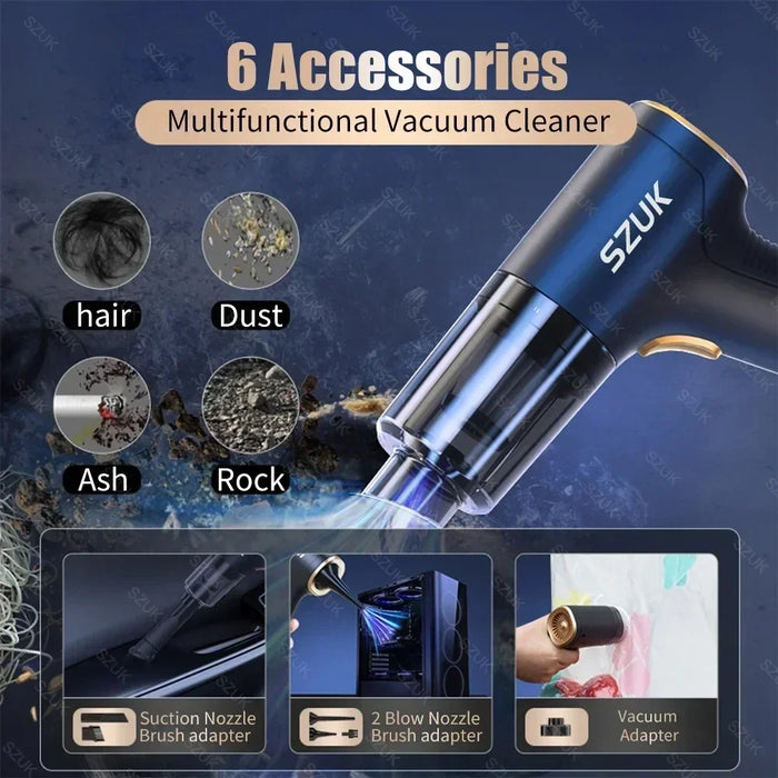 SZUK 780000PA Mini Car Vacuum Cleaner Powerful Cleaning Machine Strong Suction Handheld for Car Home Portable Wireless Cleaner