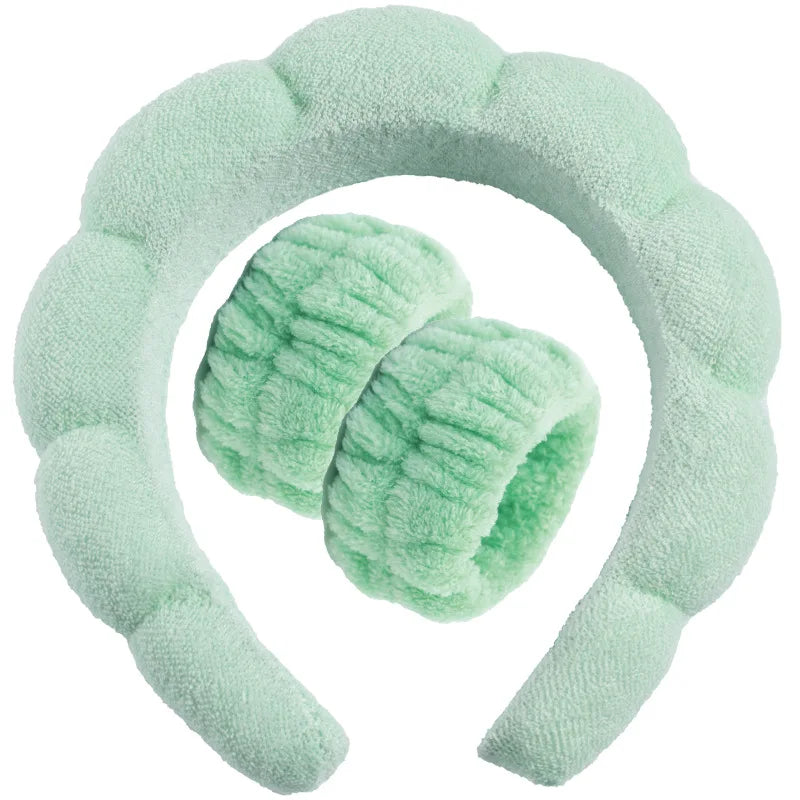 Terry Towel Cloth Headband Face Wash Headband Puffy Makeup Hairbands for Face Washing Soft Shower Wash Wristbands