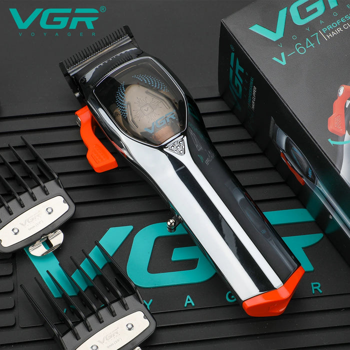 VGR Hair Clipper Cordless Hair Cutting Machine Adjustable Hair Trimmer Magnetic Motor 9000 RPM Haircut Clipper for Men V-647