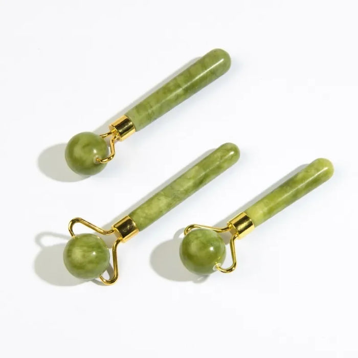 Natural Jade Roller Massager for Face Body Back Foot Massage Roller Facial Liftting Anti-wrinkle Double-end Gua Sha Jade Stone