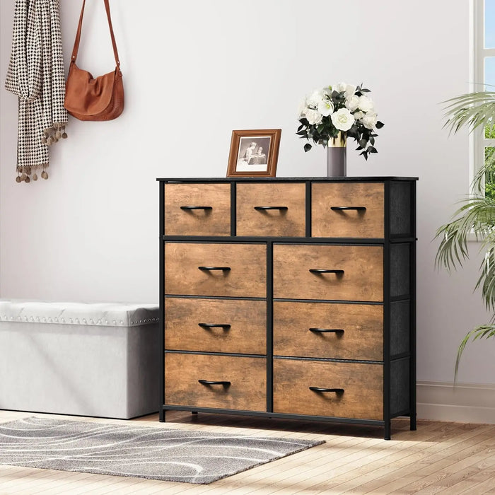 Dresser for Bedroom with 5/8/9 Drawers - Fabric Storage Tower, Tall Chest Organizer Unit for Living Room, Entryway,