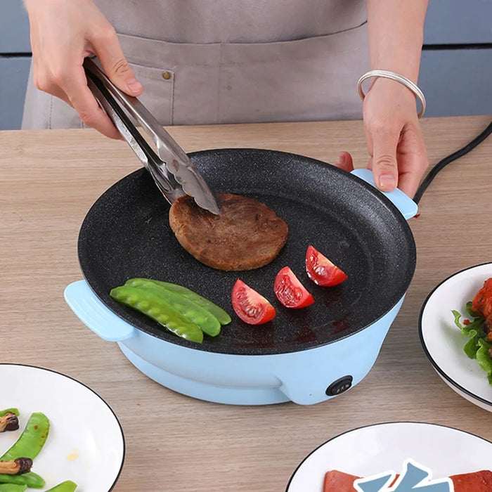 Multifunction Electric Frying Pan Skillet Non-Sticky Grill Fry Baking Roast Pan Cooker Steak Barbecue Cooking Kitchen Tool 220V