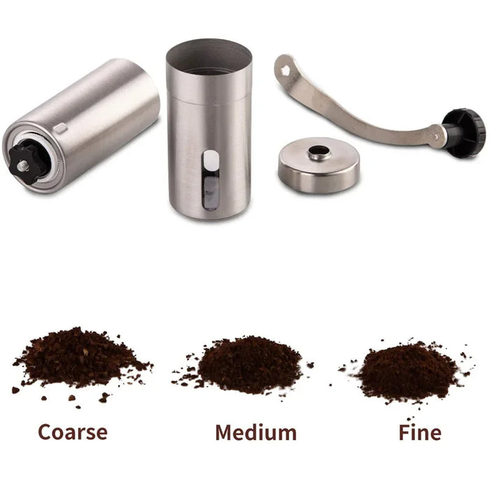 Manual Coffee Grinder Stainless Steel Manual Conical Burr Coffee Bean Grinder with Hand Crank and 18 Adjustable Settings