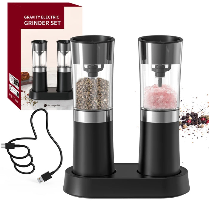 Electric Rechargeable Salt and Pepper Mill (Adjustable Coarseness) Rechargeable Grinder Battery Powered Kitchen Tools