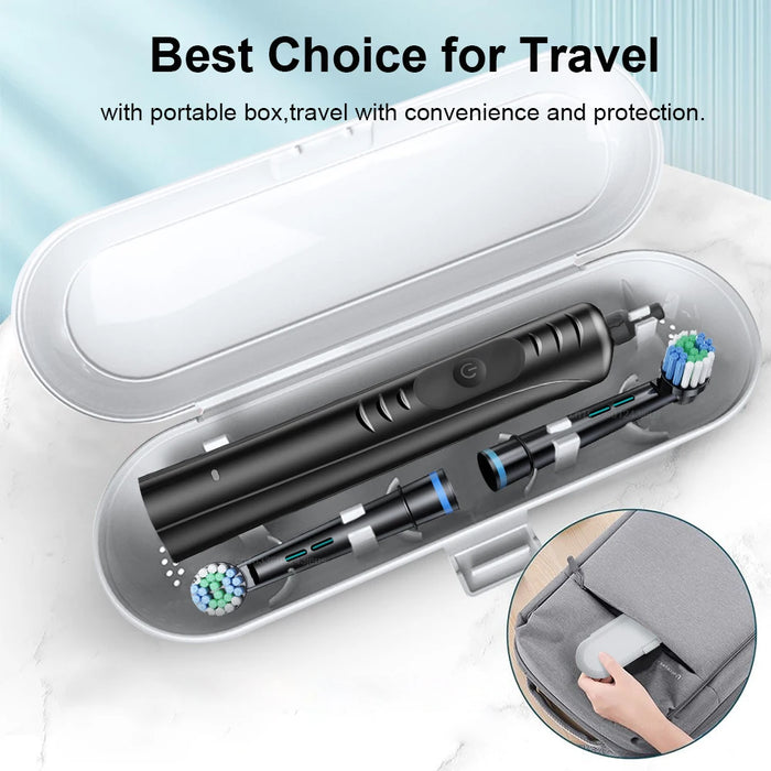 Electric Toothbrush Rechargeable Rotating Fully Automatic Toothbrush for Adult Teeth Whitening Electric Toothbrush with 8 Heads