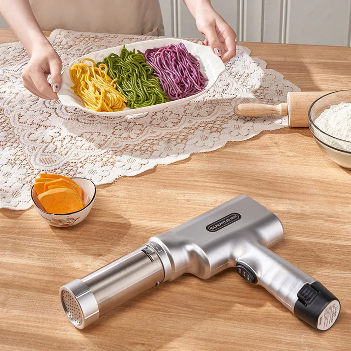 SUNATUR Stainless Steel Pasta Maker Noodle Maker Gun Handheld Wireless Pressure Noodle Gun Machine Fast Pasta Cutter Kitche