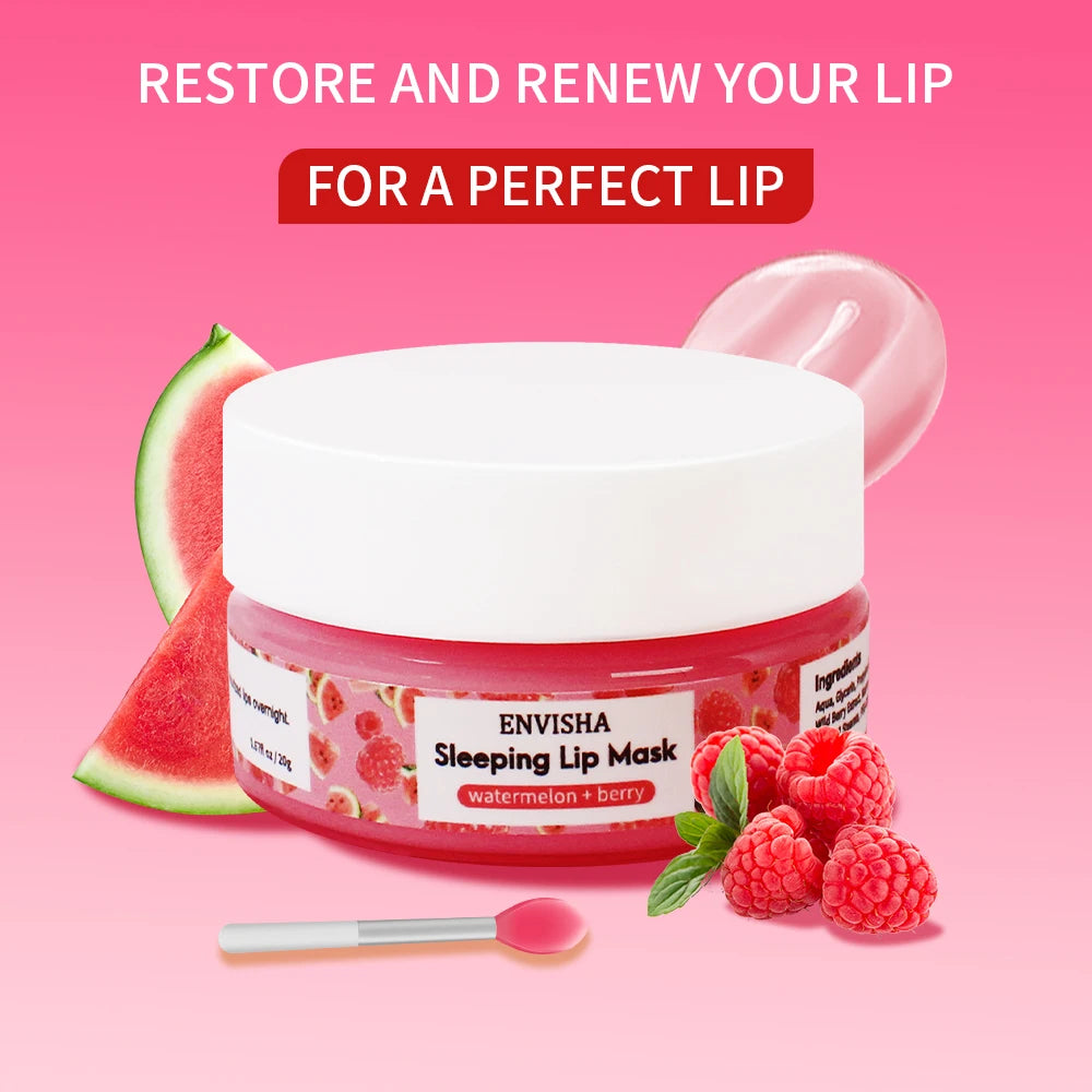 ENVISHA Mango Lip Sleep Mask Night Sleeping Maintenance Moisturizing Fade Lip Lines Nourishing Lip Balm Skin Care Beauty Health