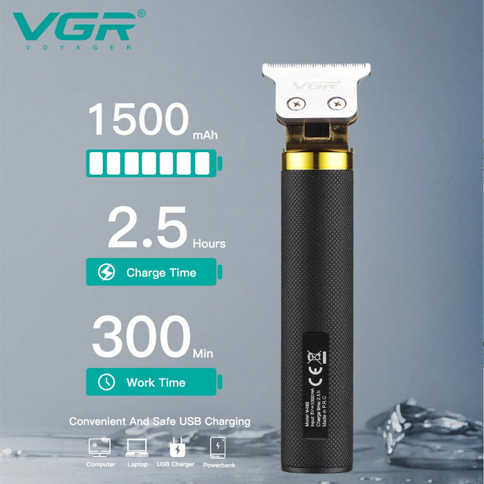 VGR Hair Clipper Professional Hair Trimmer T9 Hair Cutting Machine Household Haircut Machine Rechargeable Trimmer for Men V-082