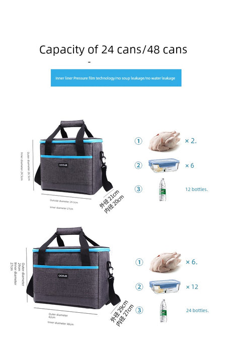 Export Big Sale Thermal Bag Aluminum Foil Thickening Heat Insulation Heattech Lunch Box Bag Bento Insulated Bag Outdoor Portable