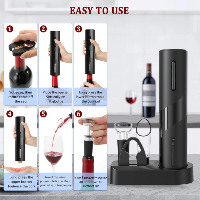 Electric Wine Opener Automatic Electric Wine Corkscrew Wine Bottle Opener USB Beer Bottle Opener Rechargeable Red Wine Opener