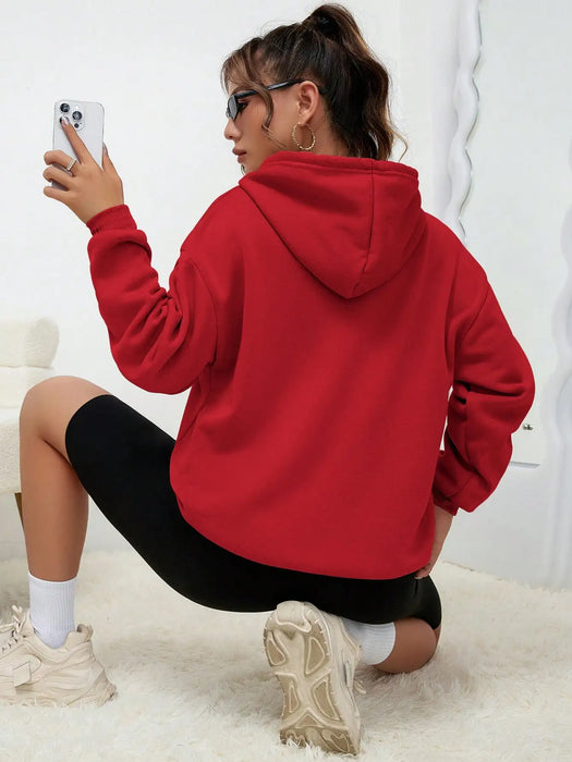 Los Angeles Creative Art Word Printing Women Hoody Simple Pocket Hoodie Fashion Autumn Pullover Comfortable Female Tracksuit